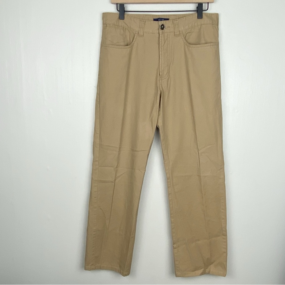 Blue Saks Fifth Avenue Pants Mens 32X32โ (Meas 32X29) Tan Chino Stretch Hemmed